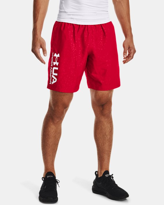 Men's UA Woven Emboss Shorts, Red, pdpMainDesktop image number 0